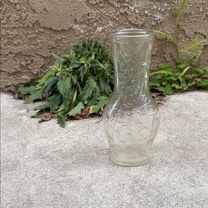 Vintage Embossed Clear Glass Bud Vase